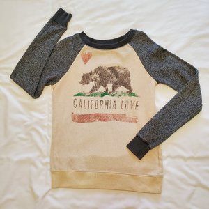 Reflex Distressed Cali State Flag Cali Love Baseball Casual T-Shirt-Women Small